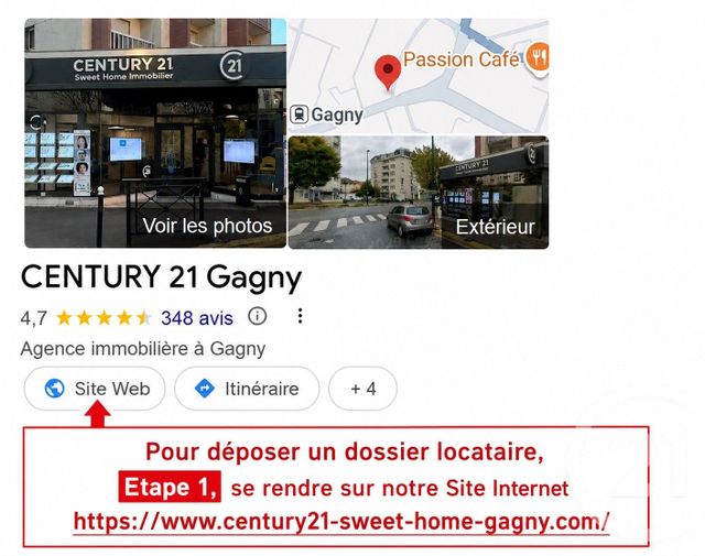 Appartement F2 à louer - 2 pièces - 45.7 m2 - GAGNY - 93 - ILE-DE-FRANCE - Century 21 Sweet Home Immobilier